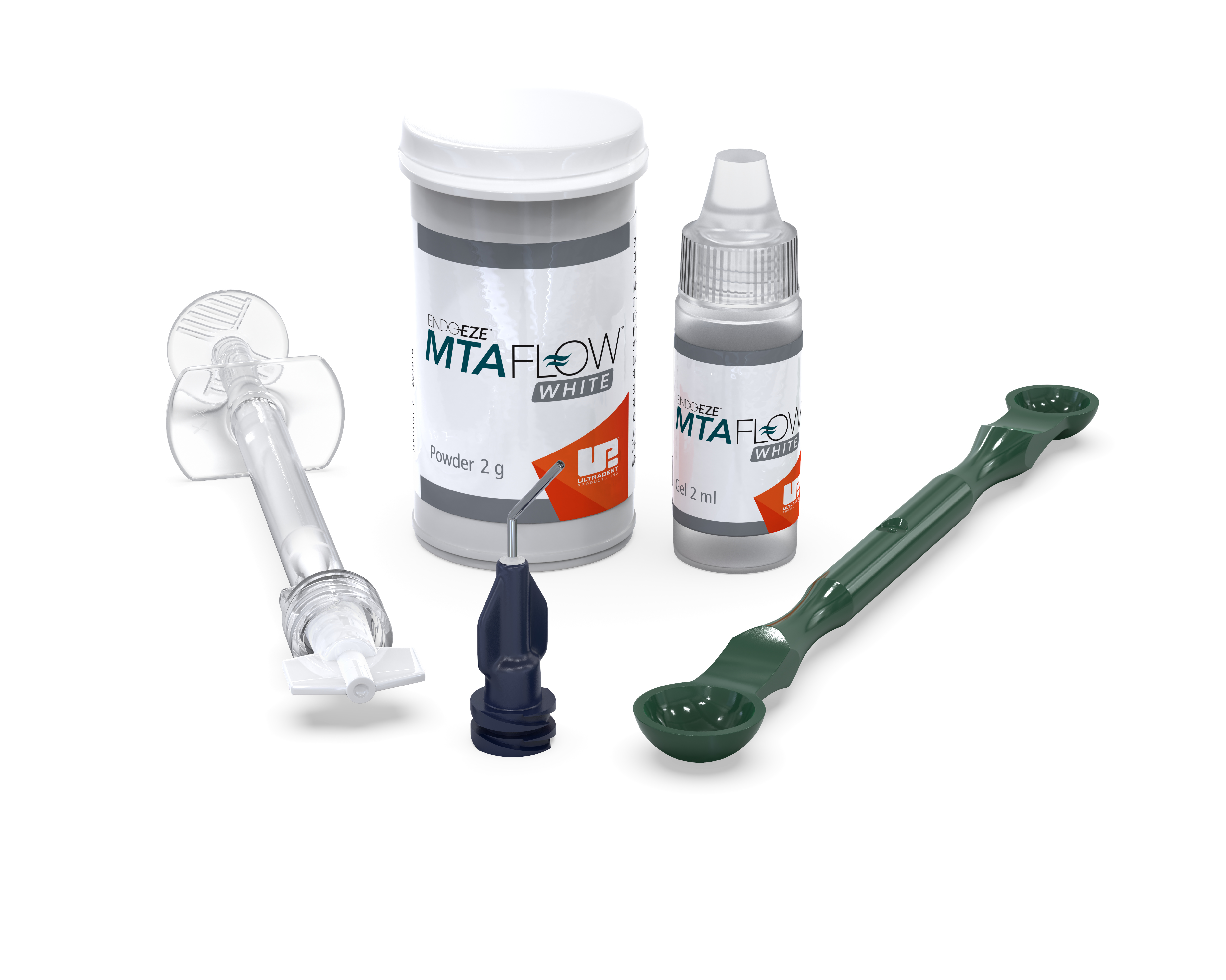 MTAFlow White, Full kit content with no pad, 3D image